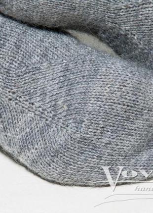 Носки вязаные шерстяные серые, унисекс2 фото