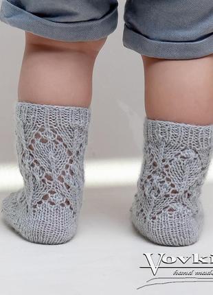 Носки для девочки серые, ажурные носки для девочки6 фото