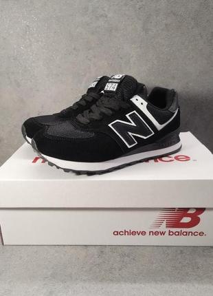 Жіночі кросівки осінь-весна new balance 574 (чорні)3 фото