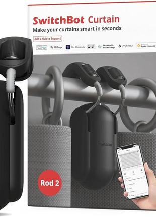 Switchbot curtain rod 2 розумний контролер для штор ] bk, rod21 фото