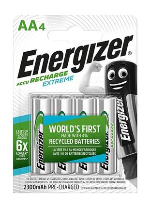 Аккумулятор energizer recharge extreme, aa/(hr6), 2300mah, lsd ni-mh, блистер 4шт