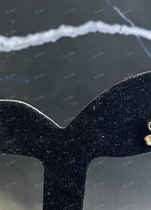 Женские серьги-пусеты гвозики с черной эмалью позолотой 18к xuping с камнями бабочки7 фото