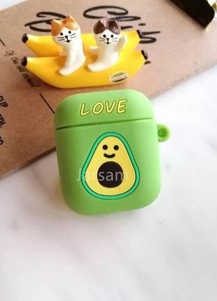 Чехол на наушники airpods 1,2 / аирподс 2 авокадо