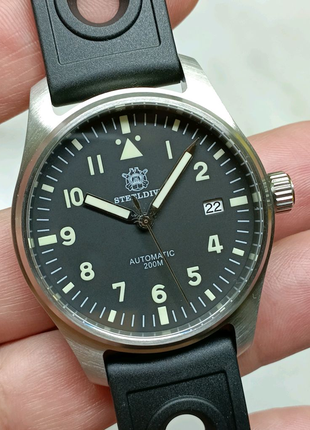 Годинник наручний пілот/авіатор/дайвер steeldive 39mm 20atm seiko