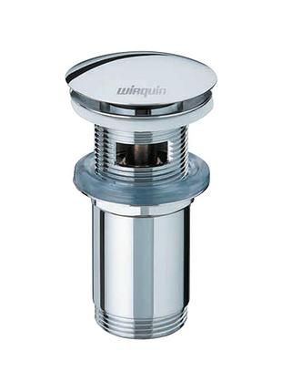 Клапан донный click-clack с переливом для раковины латунный с функцией быстрого слива ve-33