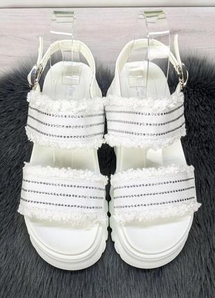 Босоножки женские dadio спортивные белые на высокой платформе 44484 фото