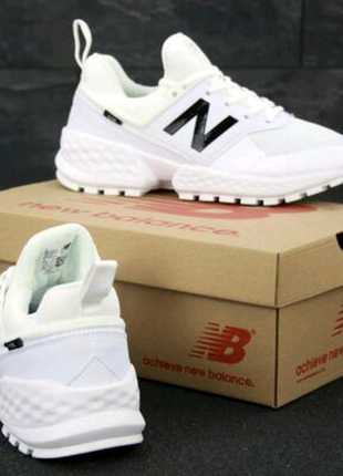 Чоловічі кросівки new balance 574 sport v2 білого кольору5 фото