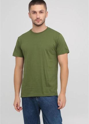 Чоловіча оливкова футболка stedman без принтів та малюнків s1 фото