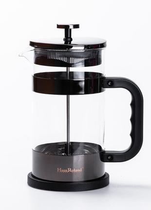 Заварник для чая 1 литр с френч прессом черный