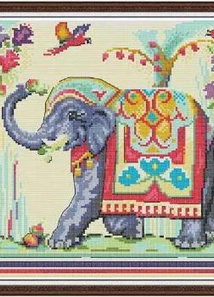 Набір для вишивання за нанесеною на канву схемою "elephant 3".aida 14ct printed , 35*31 см