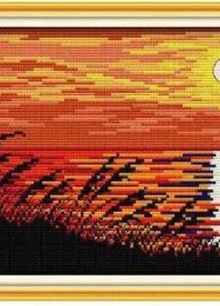 Набір для вишивання за нанесеною на канву схемою "sunset" . aida 14ct printed, 37*21 см