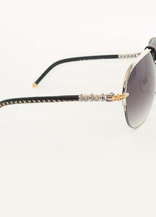 Очки chrome hearts s-sl qancher silver black6 фото