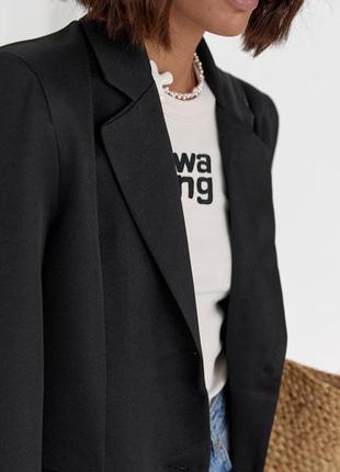 Женский пиджак с цветной подкладкой, цвет: черный4 фото