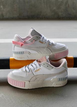 Puma cali sport mix white grey pink1 фото