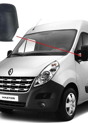 Крышка зеркала левая, корпус зеркала на renault master 3/opel movano черный пластик