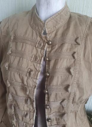 Джинсова курточка гірчичного кольору1 фото