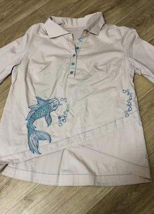 Рубашка с вышивкой на лето.