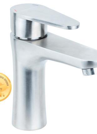 Змішувач ht ø35 одноважільний для раковини литої з нержавіючої сталі з керамічним картриджем ve-33