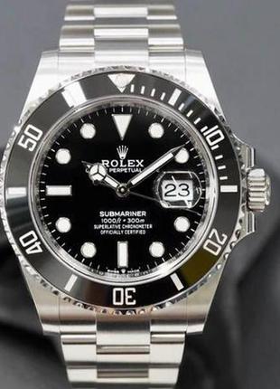 Чоловічий годинник rolex submariner aaa date silver-black