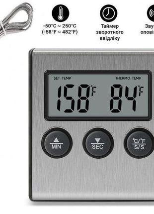 Градусник термометр зі щупом на шнурі для кухні тр 7007 фото