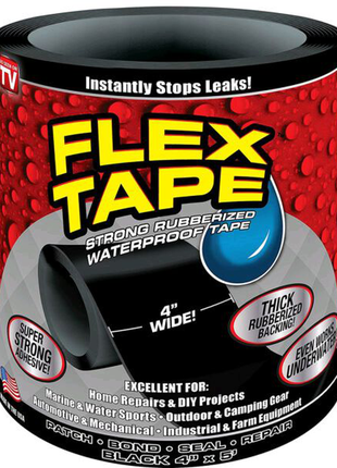 Водонепроникна ізоляційна стрічка flex tape чорна краща ціна