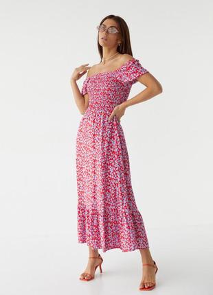 Женское длинное платье с эластичным поясом, цвет: лавандовый6 фото