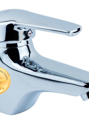 Смеситель hm ø40 для раковины литой на гайке однорычажный для удобства мытья рук ve-33