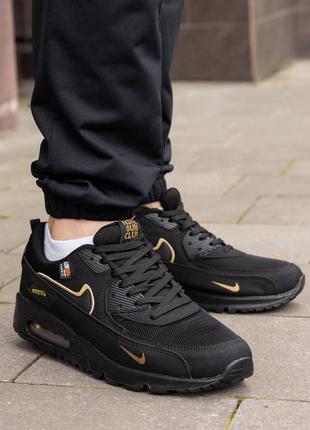 Кроссовки nike air max 90 black gold5 фото