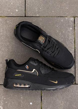 Кроссовки nike air max 90 black gold6 фото