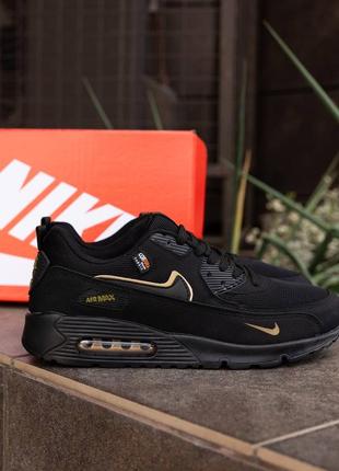 Кросівки nike air max 90 black gold8 фото