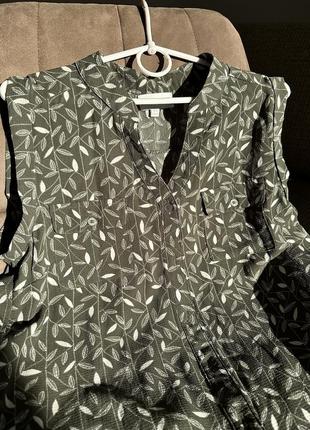 Рубашка блуза цвета хаки