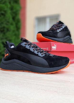 Мужские кроссовки puma black/orange чёрные с оранжевым8 фото