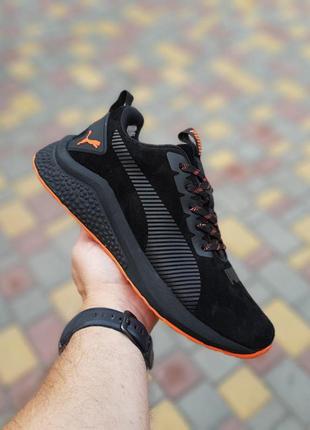 Мужские кроссовки puma black/orange чёрные с оранжевым5 фото