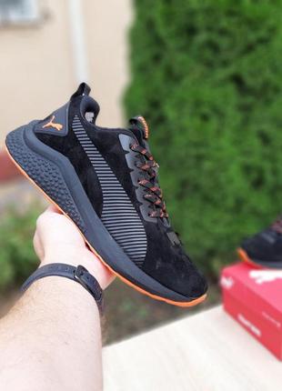 Чоловічі кросівки puma black/orange чорні з помаранчевим4 фото