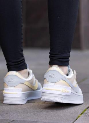 Женские кроссовки nike air force 1 shadow white yellow жёлтые кроссовки найк эир форс демисезон жёлтые3 фото