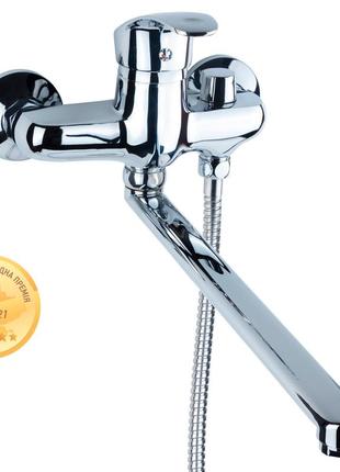 Змішувач для ванної прямої вбудований картриджний дивертор nl ø40 350мм aquatica nl-2c243c (9750220) ve-33