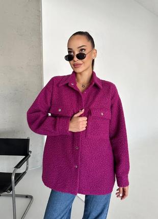 Женская куртка-рубашка цвета фуксия 25438 аа 42/46