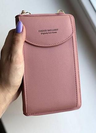 Жіночий гаманець клатч baellerry forever рожевий9 фото