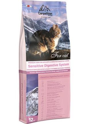 Carpathian pet food sensitive digestive system сухий корм для котів 12 кг. чутливе травлення