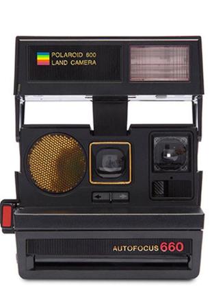 Вінтажний фотоапарат миттєвого друку чорна polaroid sun 660 af