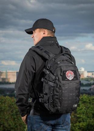 M-tac рюкзак mission pack laser cut black, штурмовой рюкзак 25л, военный рюкзак черный, туристический рюкзак7 фото