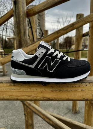 Кросівки new balance 574 (36-41, чорні замша)7 фото