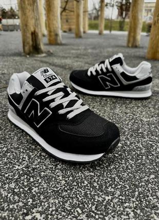 Кросівки new balance 574 (36-41, чорні замша)9 фото