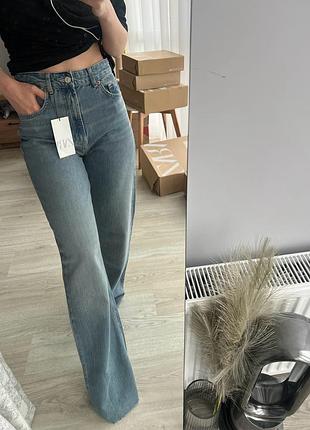 Джинси zara/trf high-rise wide-leg jeans/6045/022