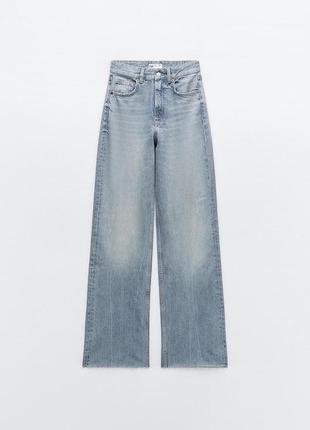 Джинси zara/trf high-rise wide-leg jeans/6045/0225 фото