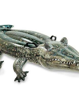 Надувний пліт крокодил з ручками1 фото