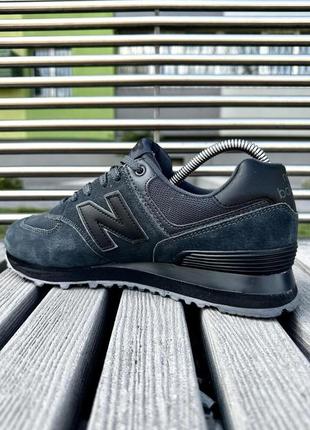 Кросівки new balance 574 (темно-зелені з чорню підошвою)5 фото