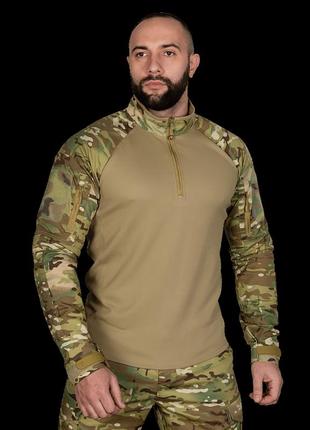 Camotec боевая рубашка raid multicam/tan, тактическая рубашка мультикам, военный убакс, мужской убакс летний