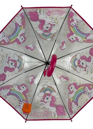 Дитяча прозора парасоля-тростина з малюнками від frei regen, рожева ручка, 09005-23 фото