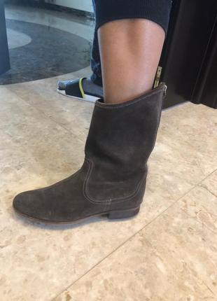 Чобітки осінні італійські, натуральний замш